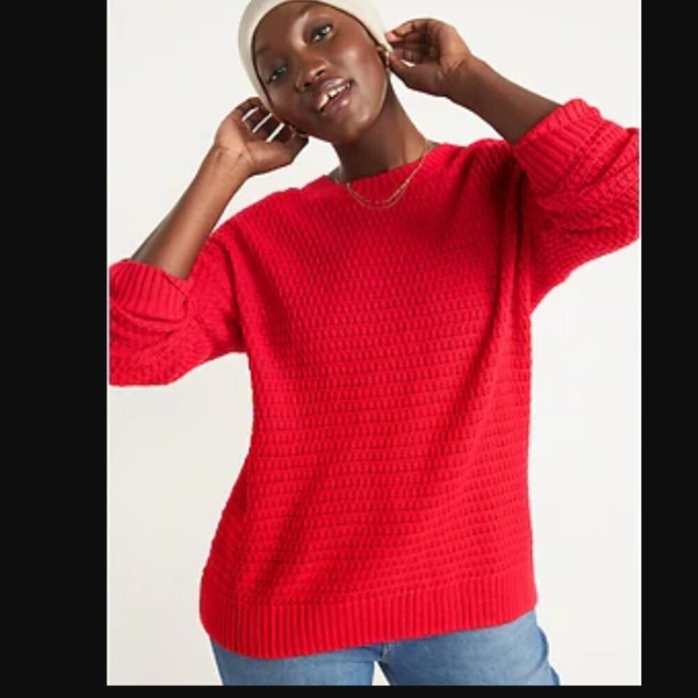 Old Navy Vibrant Red Crew Neck Sweater Size XXL NWOT, Valentine's Day